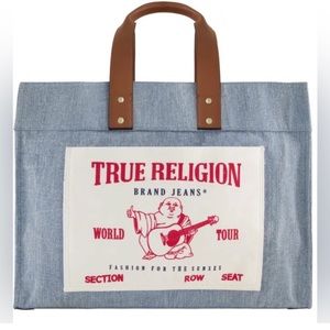 NWT, True Religion Large Denim Logo Tote
